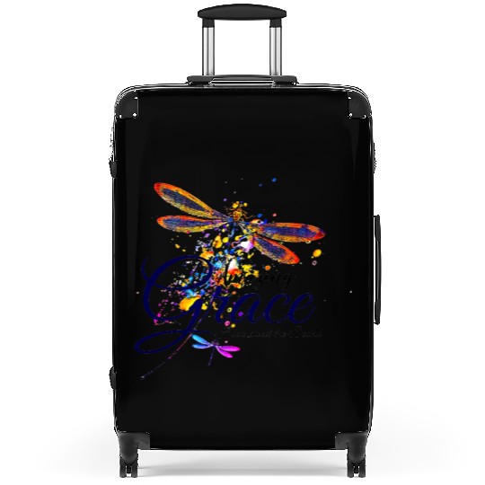 Amazing Grace Dragonfly splatter Suitcases