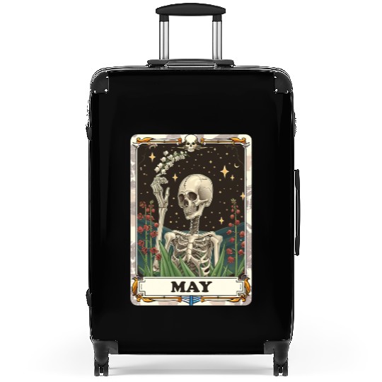 May Gothic Tarot Card - Lily of the Valley & Skele Suitcases