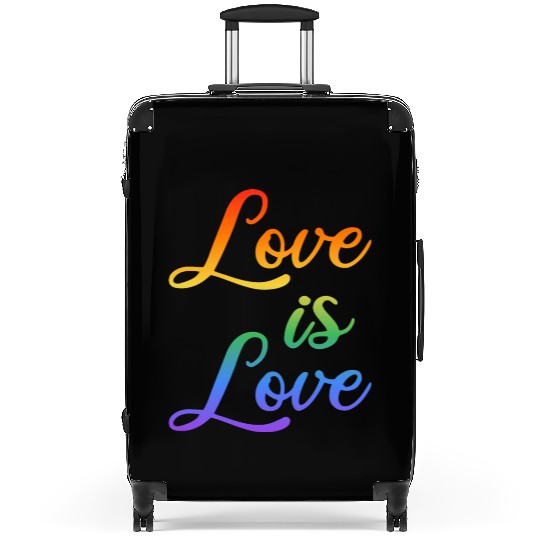 love is love rainbow colored letters Suitcases
