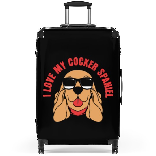 Dog Dad Pet Lover Cocker Spaniel Dog With Glasses Suitcases