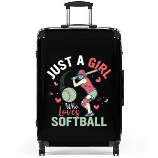 Just A Girl Who Loves Softball Team Baseball Suitcases
