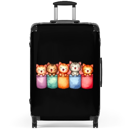 Kittens in colorful pockets Suitcases