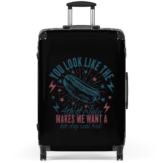 Funny 4th July Suitcases, Hot Dog Lover Suitcases