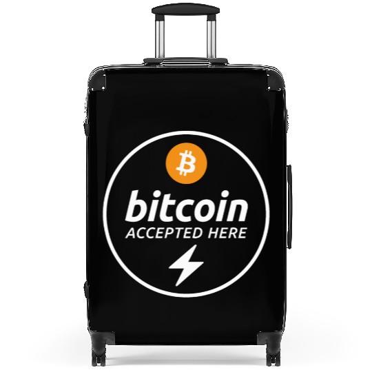 Bitcoin Accepted Here via Lightning Promo Suitcases