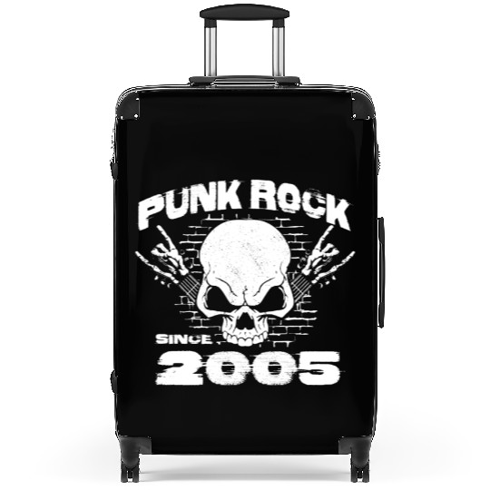 19th Birthday - Punk Rock Since 2005 Skull Rock Suitcases