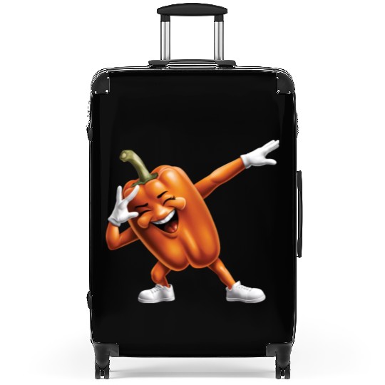 Orange Bell Pepper Dabbing Realistic Suitcases