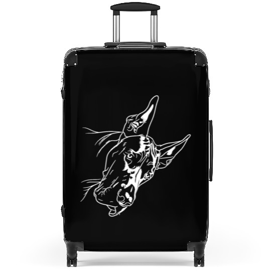 Great Dane Line Art Cute and Funny Great Dane Face Suitcases