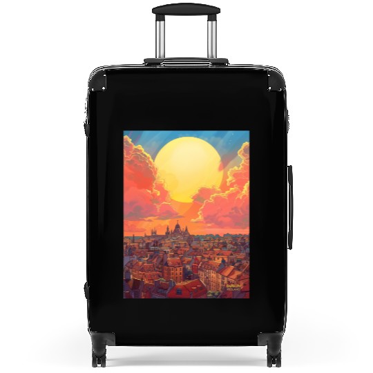 Sunset in Dublin Ireland Suitcases