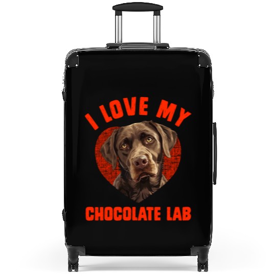 Brown Labrador I LOVE MY CHOCOLATE LAB Owners Suitcases