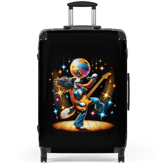 Disco English Setter dog Suitcases