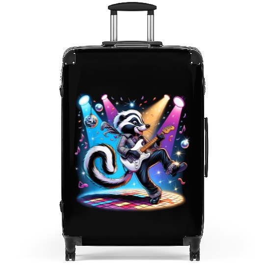 Disco Ball Guitar Skunk Suitcases