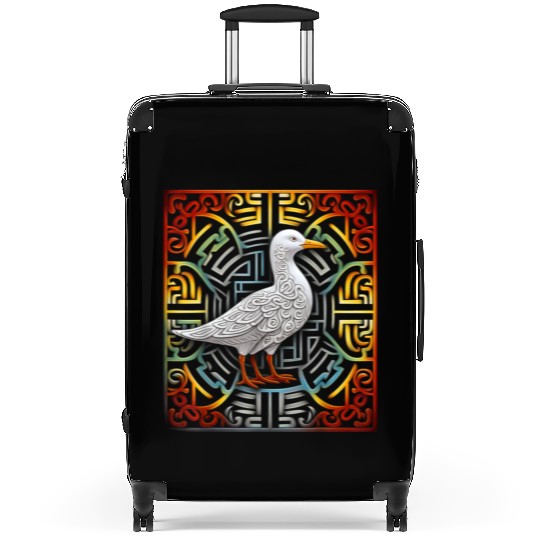 Seagull Mandala Graphic Illustration Suitcases