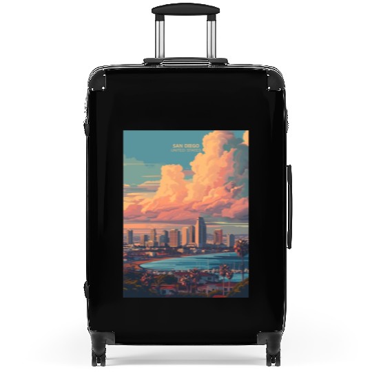 Sunset in San Diego CA Suitcases