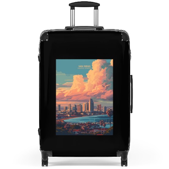 Sunset in San Diego CA Suitcases