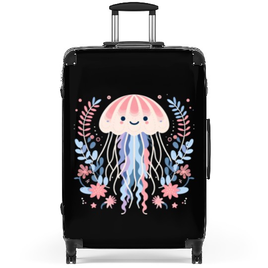 Floral Jellyfish Delight Suitcases