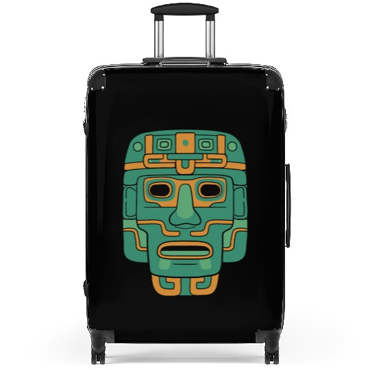 Aztec God Ancient Mythology Huitzilopochtli Mask Suitcases
