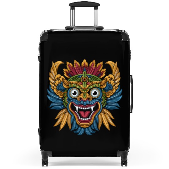 Aztec God Ancient Mythology Tlaloc Vibrant Mask Suitcases