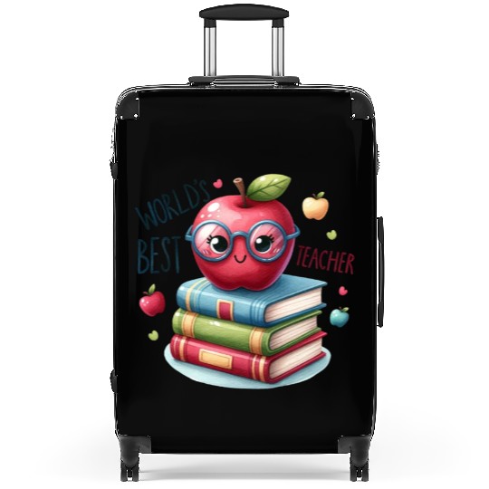 Worlds Best Teacher Apple And Books For Teacher Suitcases