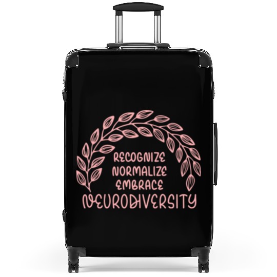 Recognize Normalize Embrace Neurodiversity Suitcases