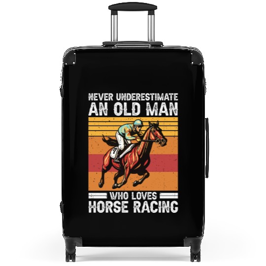 Horse Racing Lover Old Man Suitcases