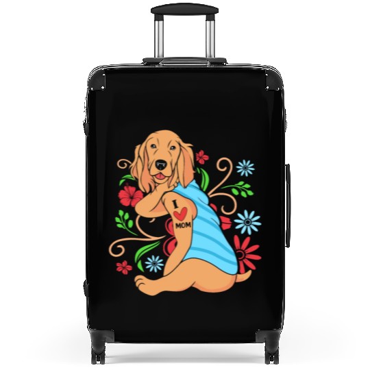 Cute Heart Cocker Spaniel Mom I Love Mom Suitcases