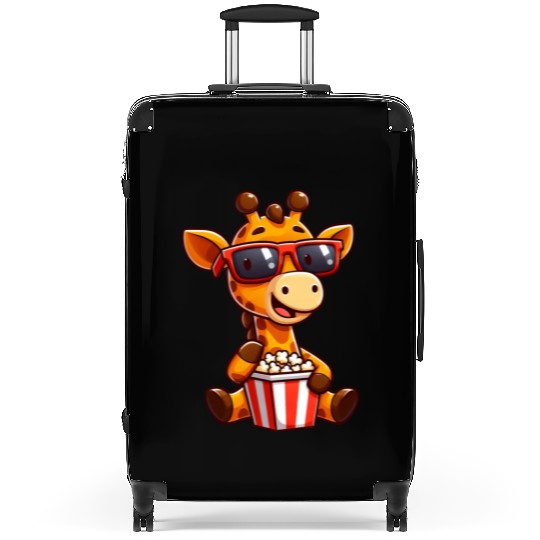 Cool giraffe popcorn cinema movie film lover Suitcases