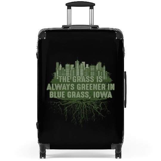 Grass Greener in Blue Grass Iowa Pun IA Joke Des M Suitcases
