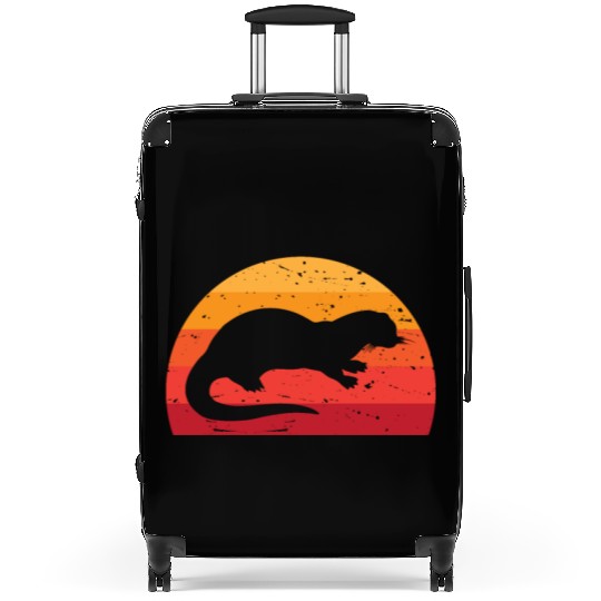 Sea Otter Sunset Retro Cute Lutra Animal Lover Fun Suitcases