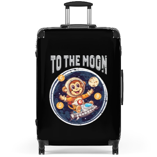 Cryptocurrency Bitcoin Ape To The Moon Suitcases