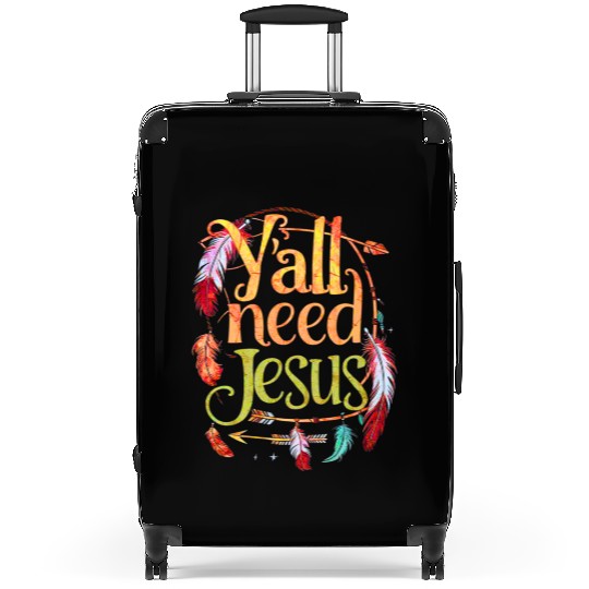 Yall Jesus Christian Faith Religious Suitcases