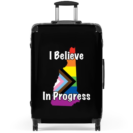 New Hampshire Pride Believe in Progress Flag Suitcases