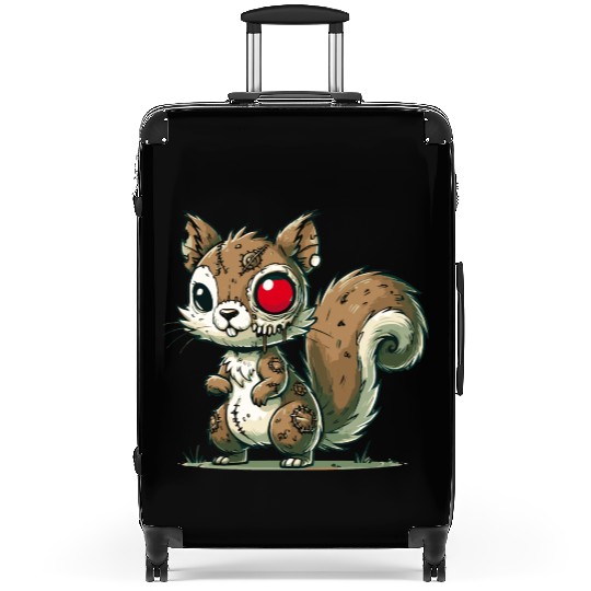 scary zombie squirrel for Halloween fun Suitcases