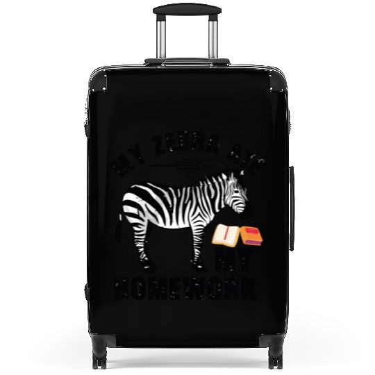 Funny My zebra Ate My Homework Animal Book Lover Suitcases