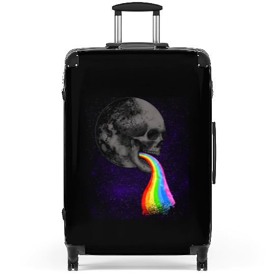 Skull Design with Rainbow. Concert Festival Suitcases