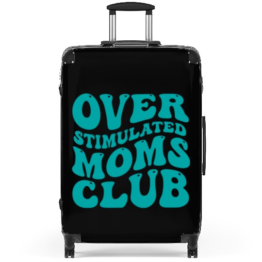 over stimulated moms club Suitcases