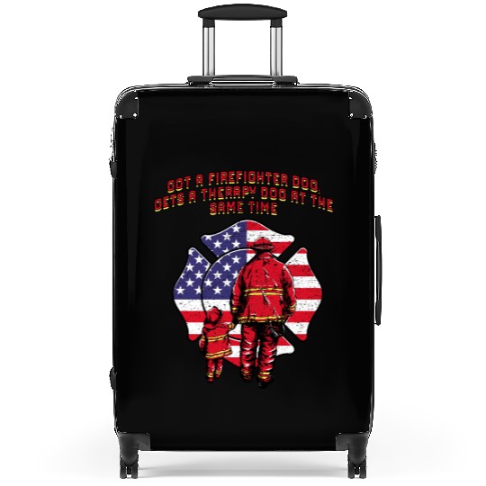 Gets a Firefighter Dog Therapy Dog Fire Department Suitcases