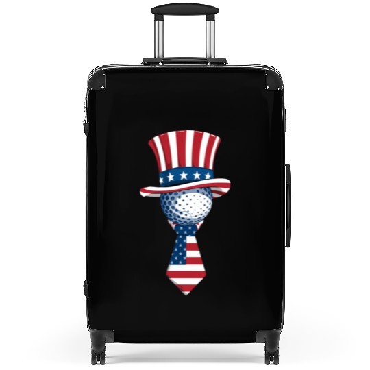 Patriotic Golf Ball with Stars and Stripes Hat Suitcases