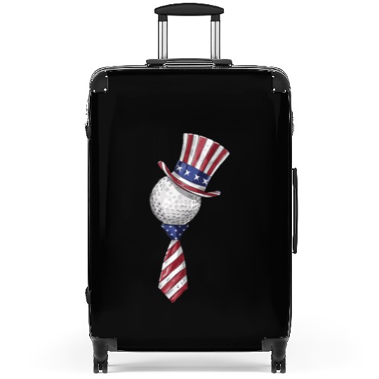 USA Flag Hat and Bow Tie Golf Ball Suitcases