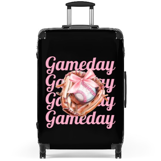 Game Day Coquette Aesthetic Baseball Glove Suitcases