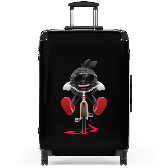 Blackberry Cycling On Bike Realistic Suitcases