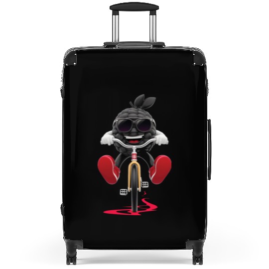 Blackberry Cycling On Bike Realistic Suitcases