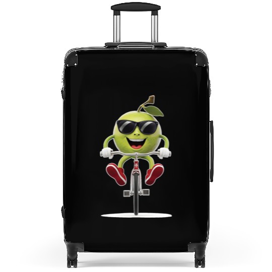 Guava Cycling On Bike Realistic Suitcases