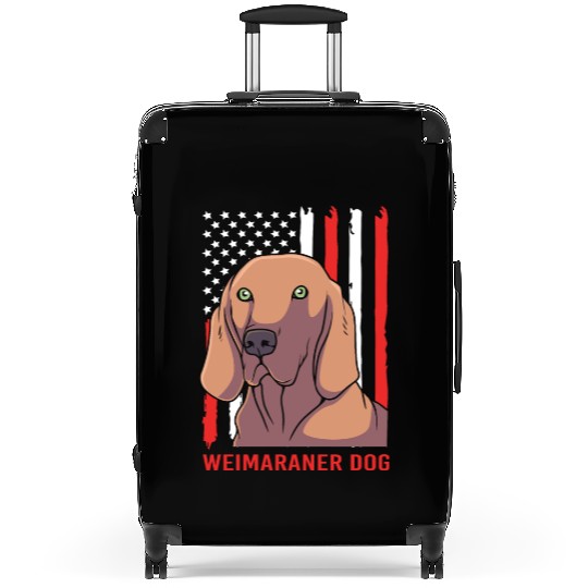 US Flag 4th Of July Patriotic Dog Weimaraner Lover Suitcases