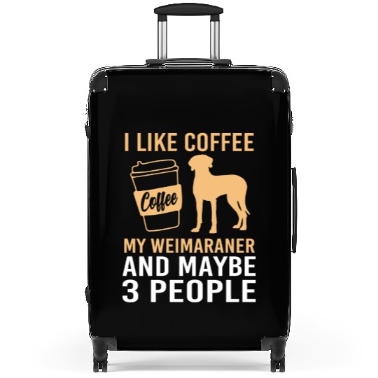 Dog Pun Coffee Lover Pet Coffee And Weimaraner Suitcases
