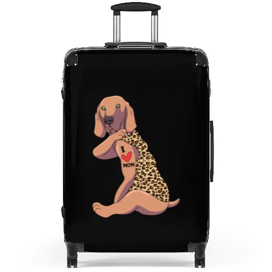 Weimaraner Mom Tattoo Dog I Love Mom Dog Suitcases