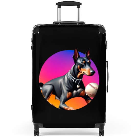 Doberman baseball player Suitcases