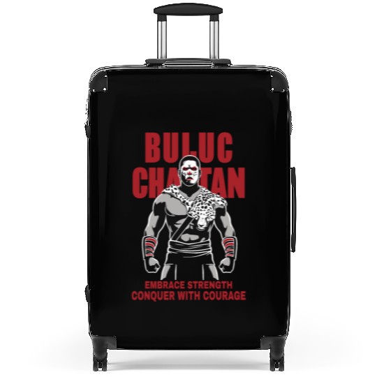 Maya God, Buluc Chabtan Embrace Strength Conquer Suitcases