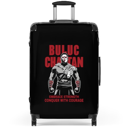 Maya God, Buluc Chabtan Embrace Strength Conquer Suitcases