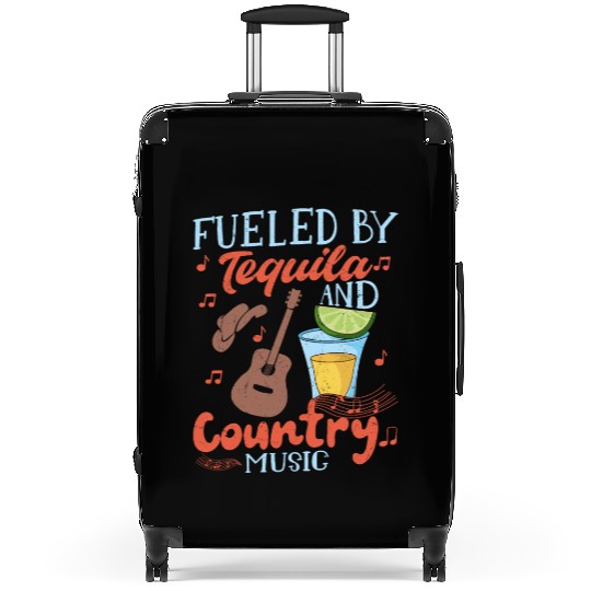 Fueled By Tequila And Country Music Western Cowboy Suitcases