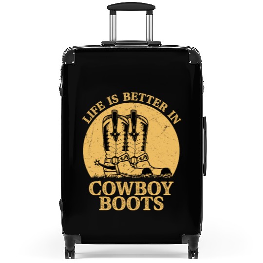 Life is Better in Cowboy Boots Western Country Mus Suitcases